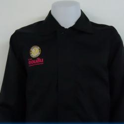 ขายส่งเสื้อแจ๊คเก็ตสีดำล้วน ผ้าคอม cotton คอม รับปัก logo เสื้อแจ็คเก็ต 093-632-6441 พร้อมส่ง