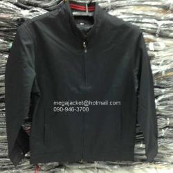 ขายปลีก ขายส่ง Jacket , เสื้อแจ็คเก็ตสีดำ คอจีน กุ๊นคอสีแดง แจ็คเก็ตสปอร์ต พร้อมปัก logo 093-632-6441 แจ็คเก็ตพร้อมส่ง