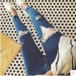 JEANS  SKINNY  กางเกงยีนส์เอวสูง ทรงสกินนี่แฟชั่นสำหรับผู้หญิงแนวเซอร์ jeans  vintage  style  fashion   