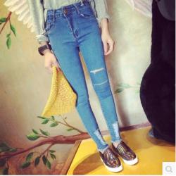 JEANS  กางเกงยีนส์เอวสูง แฟชั่นสำหรับผู้หญิง Harajuku  Japanese  and  korean  fashion  superslim  jeans   