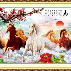 แปดอาชา ม้ามงคล Eight horses (พิมพ์ลาย)
