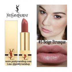 YSL YVES SAINT LAURENT Rouge Pur Couture Lipstick #5 Beige Etrusque 3.8 g. ลิปสติกแบรนด์หรูแท่งสีทอง เนื้อซาตินละเอียดช่วยให้คุณสวยโดดเด่นมีเอกลักษณ์กว่าใคร ลิปสติกให้เนื้อสัมผัสนุ่ม เนื้อสีชัดติดทนพร้อมให้ความชุ่มชื้นยาวนานตลอดทั้งวัน