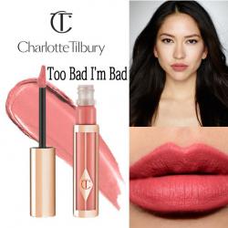 **พร้อมส่ง**Charlotte Tilbury Hollywood Lips Matte Contour Liquid Lipstick #Too Bad I'm Bad 6.8 g. ลิปจิ้มจุ่มใหม่ล่าลุดจากป้าชาล็อต สีสวย แพคเกจสวยตามสไตน์คุณป้าเลยค่ะ ลิปสติกเนื้อแมทที่อุดมไปด้วยตัวบำรุง ช่วยให้ริมฝีปากเต่งตึง ไม่เป็นรอยย่น และยังม