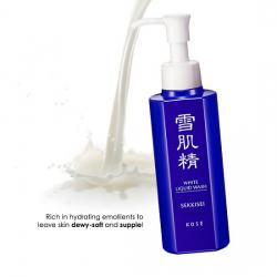 Kose Sekkisei White Liquid Wash 140ml. ครีมน้ำนมล้างหน้าสูตรเข้มข้น ช่วยทำความสะอาดผิวได้อย่างหมดจด ให้ผิวหมองคล้ำค่อยๆ เลือนหาย เปลี่ยนผิวให้ขาวกระจ่างใส