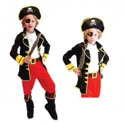 7C228.1-สีดำ ชุดเด็ก ชุดโจรสลัด ชุดโจรสลัดเด็ก กัปตันฮุก Pirate Captain Hook Costume