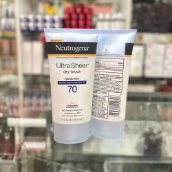 Neutrogena Ultra Sheer Dry-Touch Sunscreen SPF 70 147ml. กันแดด นูโทรจีนา ครีมกันแดดที่ขายดีที่สุดในอเมริกา ปกป้องผิวจาก