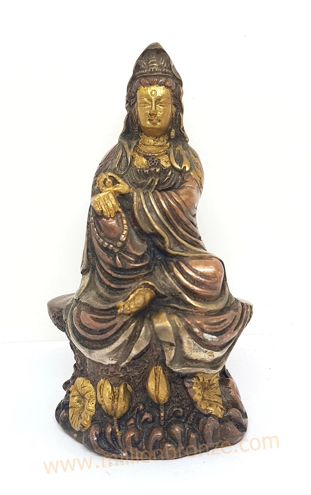 TP037 กวนอิม เนื้อทองเหลือง Brass Guan Yin