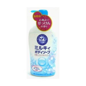 Cow Brand Milky Body Soap กลิ่น fragrance SOAP 580ml.  (ขวดหัวปั๊ม) ครีมอาบน้ำจากน้ำนมวัว บำรุงผิวเนียนนุ่ม จากญี่ปุ่น ที่มีส่วนผสมจากน้ำนมข้มข้น กลิ่นหอมสะอาด ทำให้ผิวคุณเนียนนุ่ม กลิ่นหอมติดตัวยาวนานตลอดวัน