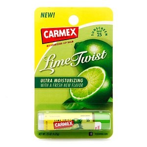 Carmex Ultra Moisturizing Lip Balm SPF 15 #Lime Twist ลิปบาล์มแบบแท่ง กลิ่นมะนาวหอมสดชื่น บำรุงสำหรับรักษาริมฝีปากไม่ให้แห้ง แตกเป็นขุย ลบรอยดำคล้ำที่ริมฝีปากทำให้ปากเป็นสีชมพู ใสและตึง พร้อมกันแดด SPF15