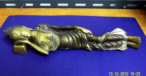 TP023 พระปรินิพพาน เนื้อทองเหลือง Brass Nirvana Buddha