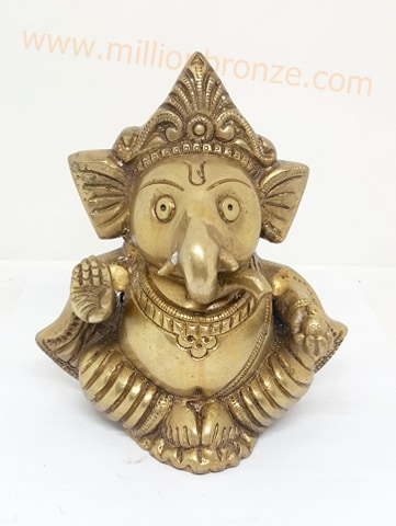 PI009 พระพิฆเนศวร เนื้อทองเหลือง Brass Ganesh