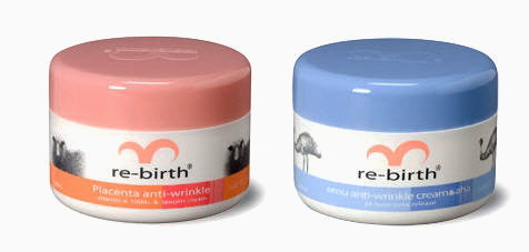  Re-birth Placenta Anti-Wrinkle Cream & Vitamin E + Re-birth Emu Anti-Wrinkle Cream & AHA 100g.*2 ครีมรกแกะ รี-เบิร์ท สำหรับกลางวัน + ครีมอีมู รี-เบิร์ท สำหรับกลางคืน ผลิตภัณฑ์ยอดนิยม ช่วยลดรอยเหี่ยวย่นและฟื้นฟูสภาพผิวให้นุ่ม