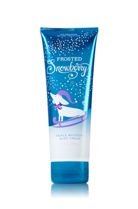 Bath & Body Works Frosted Snowberry 24 Hour Moisture Ultra Shea Body Cream 226g. บอดี้ครีมถนอมผิวกลิ่นหอมติดผิวกายนานตลอดวัน กลิ่นหอมใหม่ กลิ่นหอมผลแบลคเบอรี่ผสมกลิ่นคาราเมลกับกลิ่น Musk หอมสดชื่นค่ะ