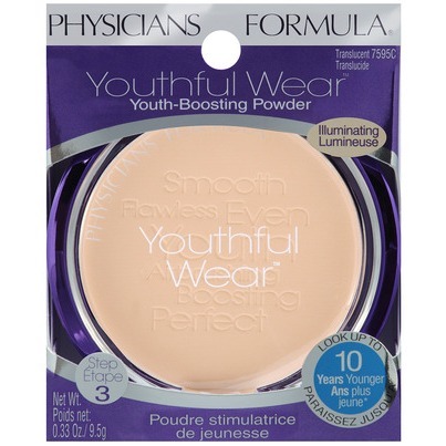 **พร้อมส่ง**Physicians Formula Youthful Wear Cosmeceutical Youth-Boosting Powder  lluminating Finish (สูตรผสมชิมเมอร์) มีประกายชิมเมอร์ ให้ใบหน้าดูวาวๆสไตล์เกาหลี  มหัศจรรย์กับแป้งลดอายุ ดูเด็กลง 10 ปี ว้าวๆ!! แป้งโปร่งแสงใช้ได้ทุกสีผิว ช่วยให้ใบหน้าดูเด็