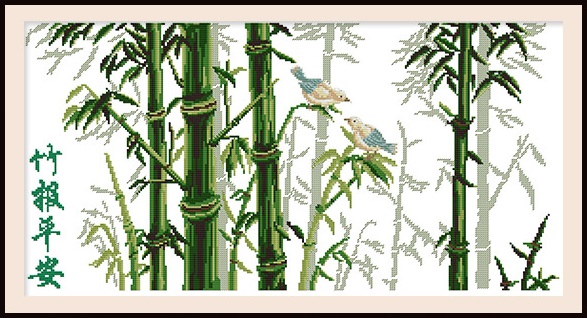 Bird in bamboo (ไม่พิมพ์/พิมพ์ลาย)
