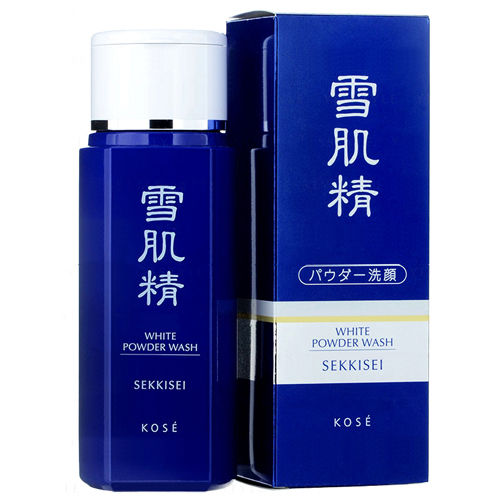 KOSE Sekkisei White Powder Wash 100g. ผงแป้งบริสุทธิ์ดุจดังหิมะขาวที่กลายเป็นฟองครีมเนื้อนุ่มละเอียด หลังสัมผัสน้ำทำความสะอาดผิวให้กระจ่างใส และช่วยกำจัดของเสียออกจากผิว เพื่อผิวสวยสะอาดสดชื่น