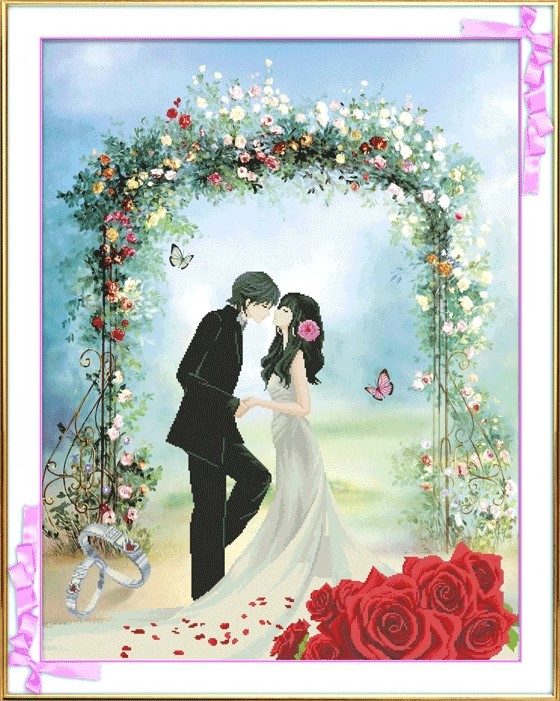 Happy wedding (3D)(พิมพ์ลาย)