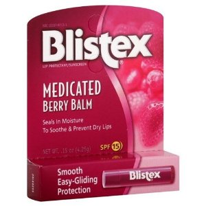 Blistex - Medicated Berry Balm SPF15 ลิปมันแท่งนี้สุดปลื้มค่ะ ทาแล้วปากสีชมพูเรื่อๆ  ลิปบาล์มบำรุงเข้มข้นกลิ่นหอมมากคะ ปกป้องและบำรุงริมฝีปากที่แห้งแตกเป็นขุยให้ชุ่มชื่นขึ้น พร้อมกันแดดด้วยค่า SPF 15