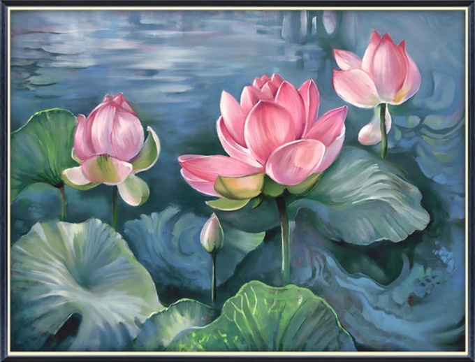 ดอกบัว lotus (พิมพ์ลาย)