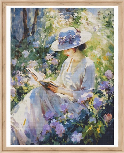 Woman reading (พิมพ์ลาย)