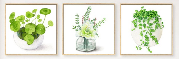 Plant vase (ชุด 3 ชิ้น)(พิมพ์ลาย)