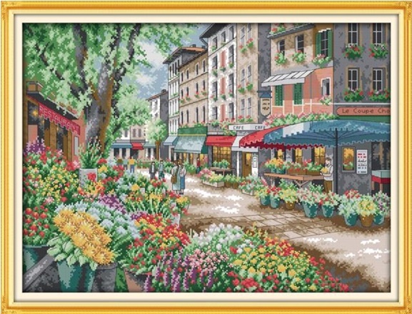 Paris Flower Market (ไม่พิมพ์/พิมพ์ลาย)