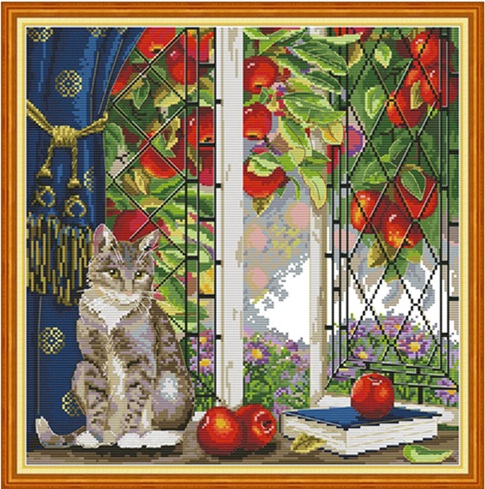 Cat on a window (ไม่พิมพ์/พิมพ์ลาย)