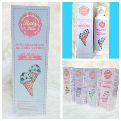 **พร้อมส่ง**ใหม่ล่าสุด!! Baby Kiss Mint Chocolate CC Body Lotion SPF 45 PA+++ (สีเขียว) ซี ซีบอดี้โลชั่น ด้วยเนื้อสัมผัสที่เบาบาง นาโน ไม่เหนียวเหนอะหนะ เกลี่ยง่าย ซึมซับทันทีที่ทา ไม่เป็นคราบ ติดทนนานตลอดวัน ป้องกันได้ทั้งน้ำและเหงื่อ ช่วยปรับสีผิวที่หมอ