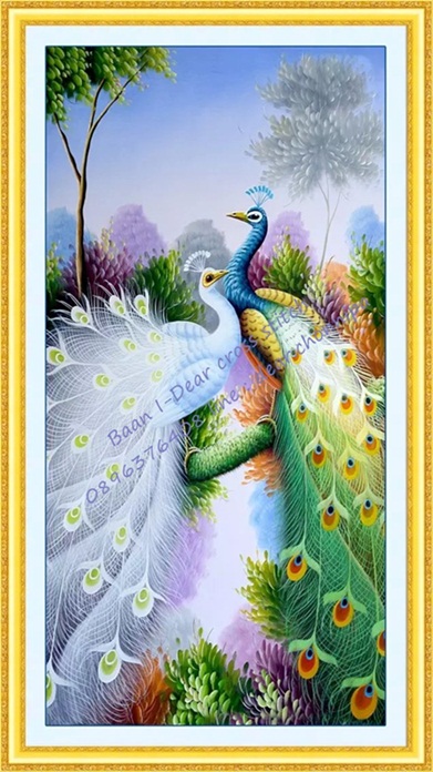 Couple peacocks (พิมพ์ลาย)