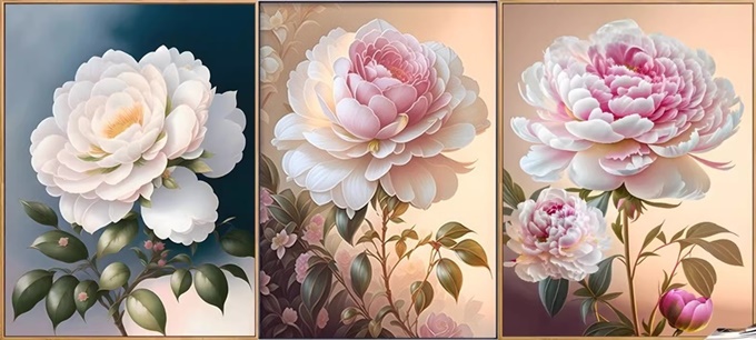 Camellia and peony (พิมพ์ลาย)