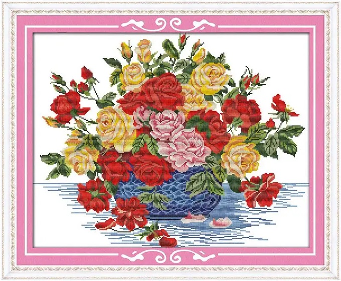 Rose vase (ไม่พิมพ์/พิมพ์ลาย)