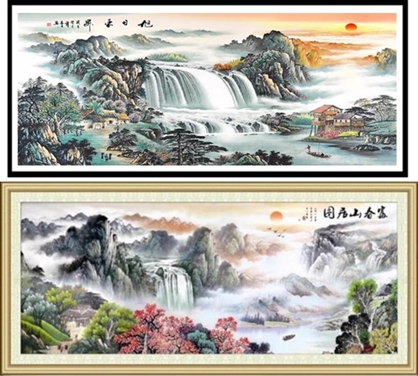 ภาพน้ำตก ความมั่งคั่่ง (พิมพ์ลาย)