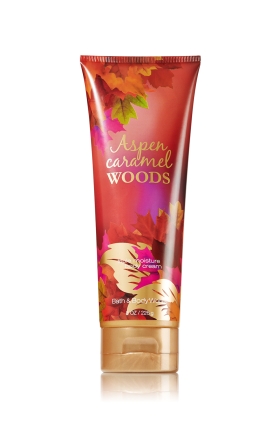 Bath & Body Works Aspen Caramel Woods 24 Hour Moisture Ultra Shea Body Cream 226g. บอดี้ครีมถนอมผิวกลิ่นหอมติดผิวกายนานตลอดวัน กลิ่นหอมหวานเหมือนขนมกลิ่นคาราเมลผสมกลิ่นผลไม้ผล