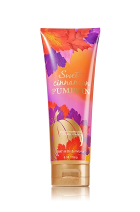 Bath & Body Works Sweet Cinnamon Pumpkin 24 Hour Moisture Ultra Shea Body Cream 226g. บอดี้ครีมถนอมผิวกลิ่นหอมติดผิวกายนานตลอดวัน กลิ่นหอมของชินนามอน กับฟักทอง ผสมกันให้กลิ่นเห