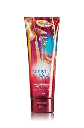 Bath & Body Works Amber Blush 24 Hour Moisture Ultra Shea Body Cream 226g. บอดี้ครีมถนอมผิว กลิ่นหอมติดผิวกายนานตลอดวัน กลิ่นหอมของราสเบอร์รี่ผสมวนิลลา หอมหวานๆคล้ายๆกลิ่นพายเบอ