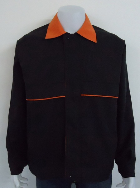 ขายส่ง เสื้อแจ๊คเก็ตสีดำปกส้ม ผ้าคอม cotton พร้อม รับปัก logo ขายส่งเสื้อแจ็คเก็ต 093-632-6441 เสื้อพร้อมส่ง