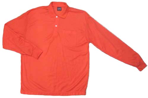 ขายส่งเสื้อคนงานแขนยาวสีส้ม  เสื้อยืดแขนยาวคอปก ผ้า TC , เสื้อคอปกแจกโฆษณา ผ้า TC (สามารถสกรีนหลังและอกขวา) 093-632-6441