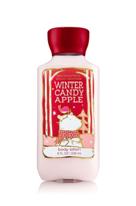 Bath & Body Works Winter Candy Apple Shea & Vitamin E Body Lotion 236 ml. โลชั่นบำรุงผิวสุดพิเศษ มีกลิ่นหอมติดทนนาน และซึมซาบสู่ผิวอย่างรวดเร็ว ไม่ทำให้เหนียวเหนอะหนะ กลิ่นหอมแบบขนมๆกลิ่นแอปเปิ้ล หอมหวานน่ารักน่ากินเชียวคะ