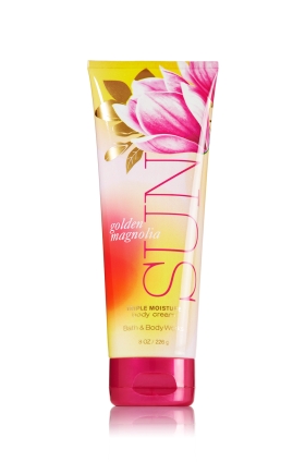 Bath & Body Works Golden Magnolia Sun 24 Hour Moisture Ultra Shea Body Cream 226g. บอดี้ครีมถนอมผิว กลิ่นหอมติดผิวกายนานตลอดวัน กลิ่นดอกไม้แมคโนเลียผสมกับแอปริคอท หอมรับซัมเมอร์นี้คะ