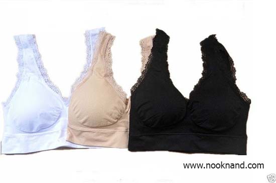 ลดราคา! Comfort bra แบบลูกไม้แบบset 3ตัว (รุ่นนี้ฟองน้ำติดกับเสื้อถอดออกไม่ได้)