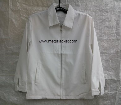 ขายส่งเสื้อแจ็คเก็ตสำเร็จรูปสีขาว ผ้าไมโคร +ปัก รับทำแจ็คเก็ตงานสัมมนา อบต พร้อมปัก logo 093-632-6441