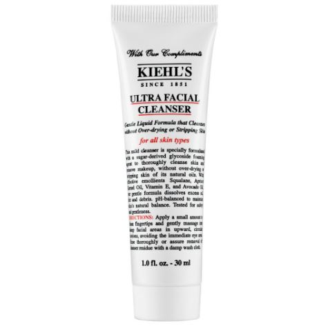 Kiehl's Ultra Facial Cleanser ขนาดทดลอง 30 ml. คลีนเซอร์ทําความสะอาดผิวหน้าสูตรอ่อนโยนต่อผิว โดดเด่นด้วยสารทําความสะอาดที่ให้ฟองชนิดพิเศษจากอนุพันธุ์นํ้าตาล ไม่ทําให้ผิวลอก มีค่า pH เป็นกลาง เพื่อถนอมปราการคุ้มกันธรรมชาติของผิว