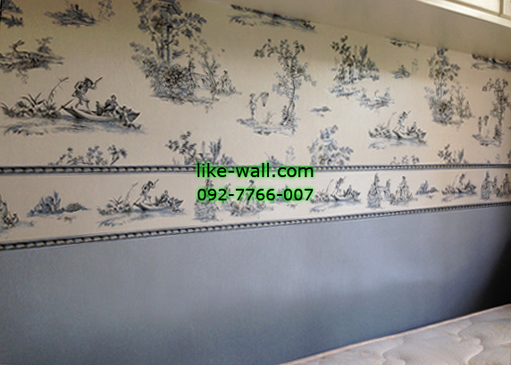 ผลงานวอลเปเปอร์ ลายหลุยส์ จากเยอรมัน ติดที่ บ้านเดี่ยว