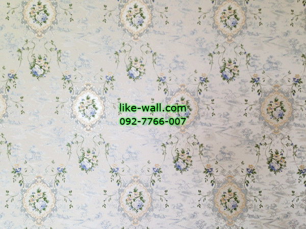 ผลงานวอลเปเปอร์ นำเข้าจากเยอรมัน ลายหลุยส์ ติดที่ บ้านเดี่ยว