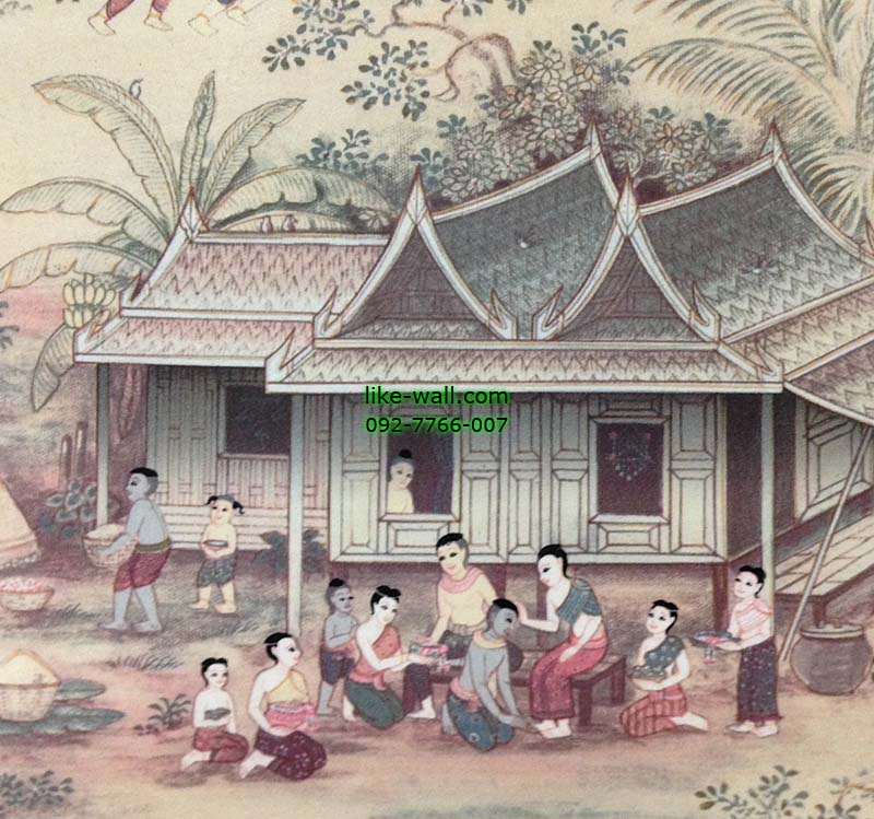 วอลเปเปอร์ติดผนัง ลายประเพณี