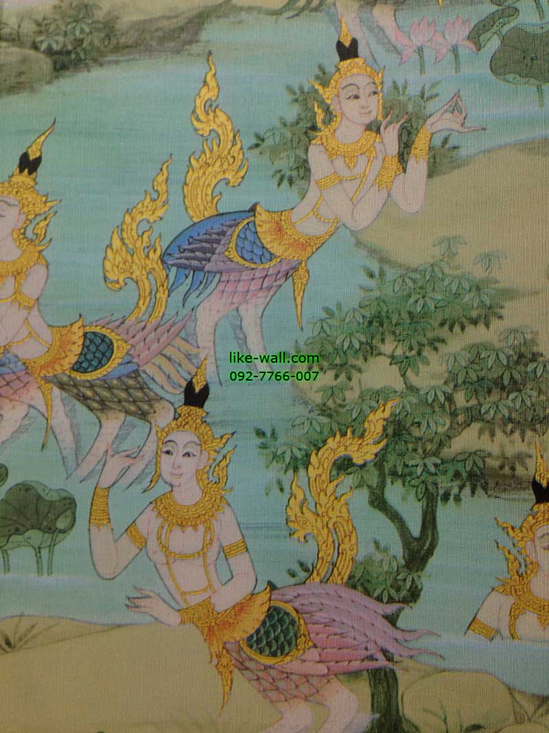 วอลเปเปอร์ติดผนัง ลายหิมพานต์