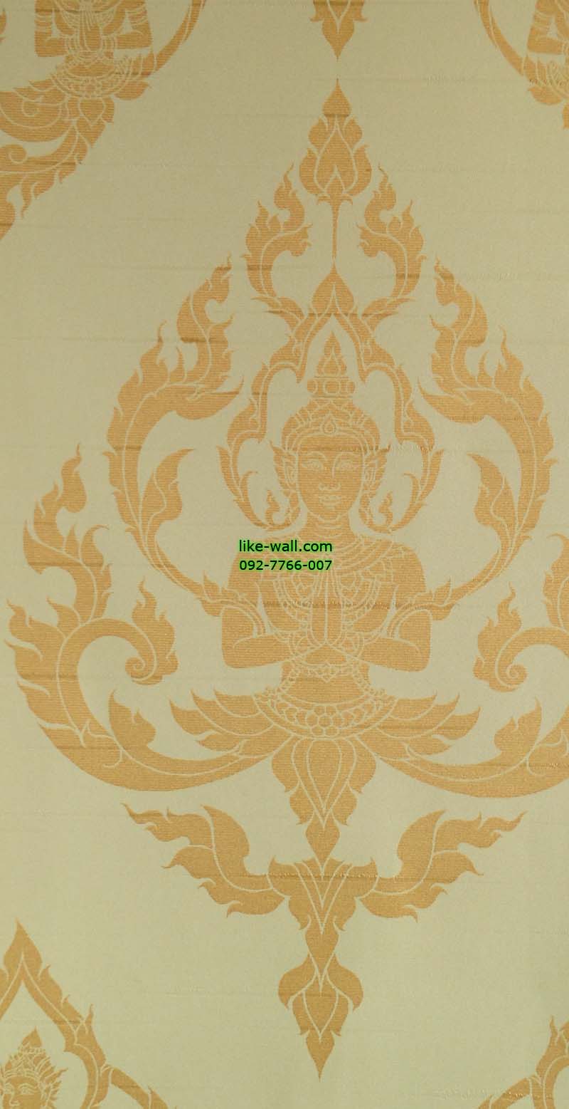 วอลเปเปอร์ติดผนัง ลายเทพพนมใหญ่ พื้นสีขาว