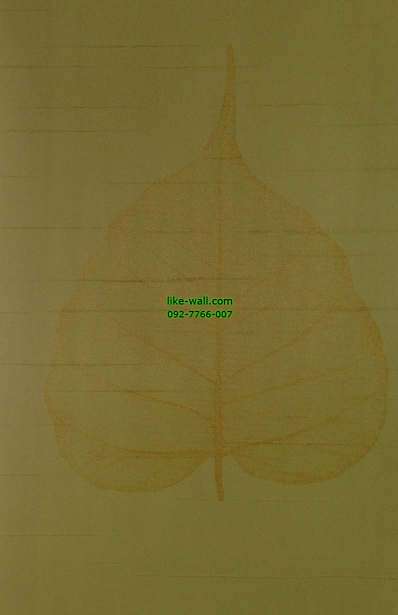 วอลเปเปอร์ติดผนัง ลายใบโพธิ์ พื้นสีทอง