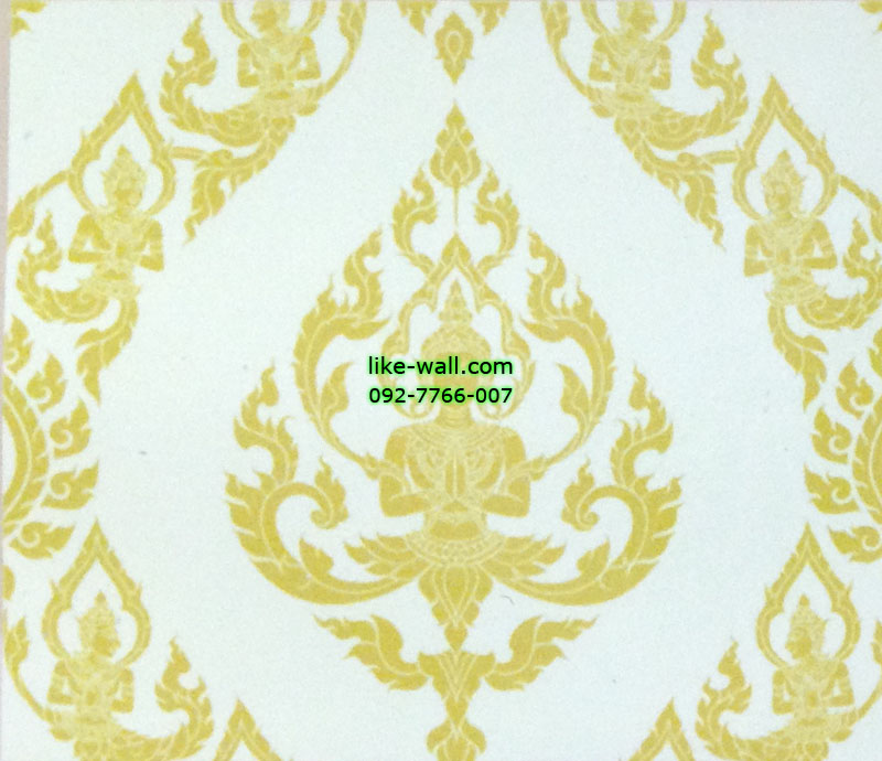 วอลเปเปอร์ติดผนัง ลายเทพพนมใหญ่ พื้นสีขาว