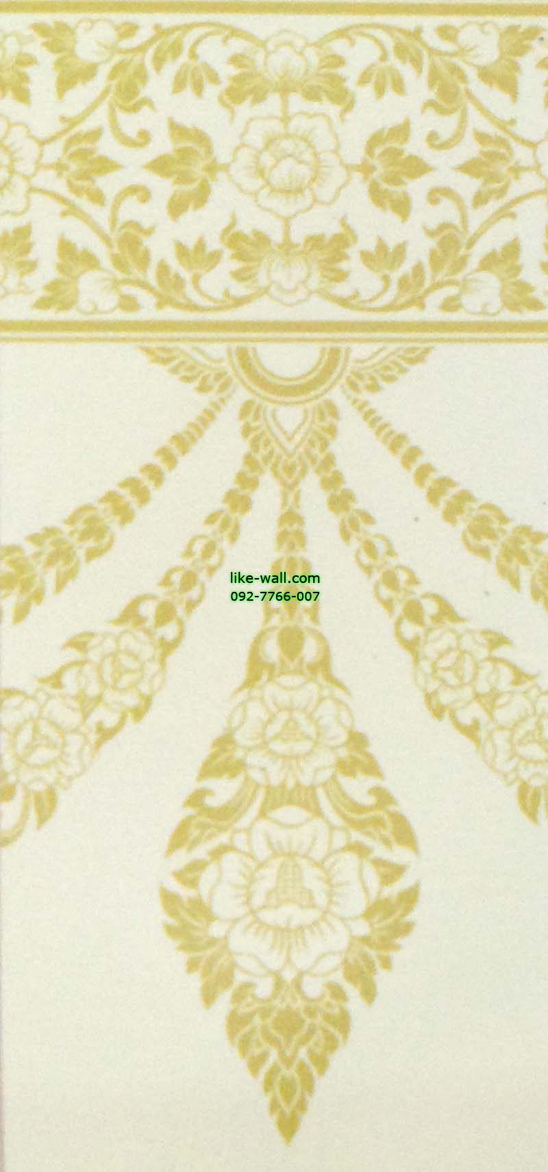 วอลเปเปอร์ติดผนัง ลายอุบะเฟื่อง พื้น สีขาว